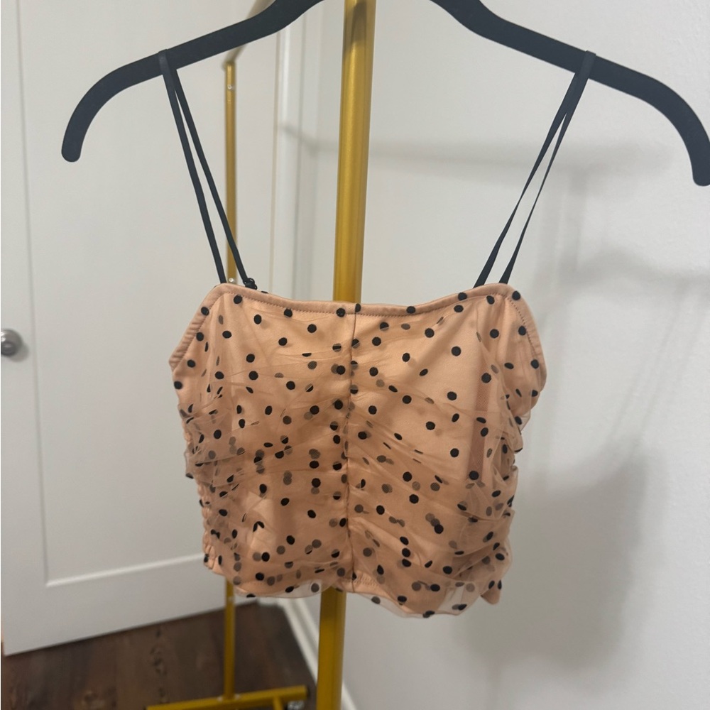 Forever 21 Tan Polka Dot Top